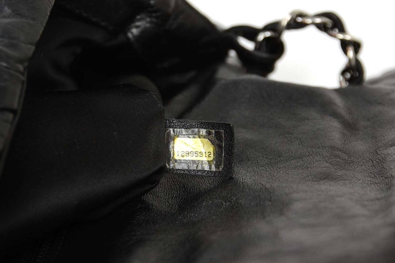 CHANEL Black Leather Pleated XL Maxi Flap Bag w/ Ruthenium Hardware 3