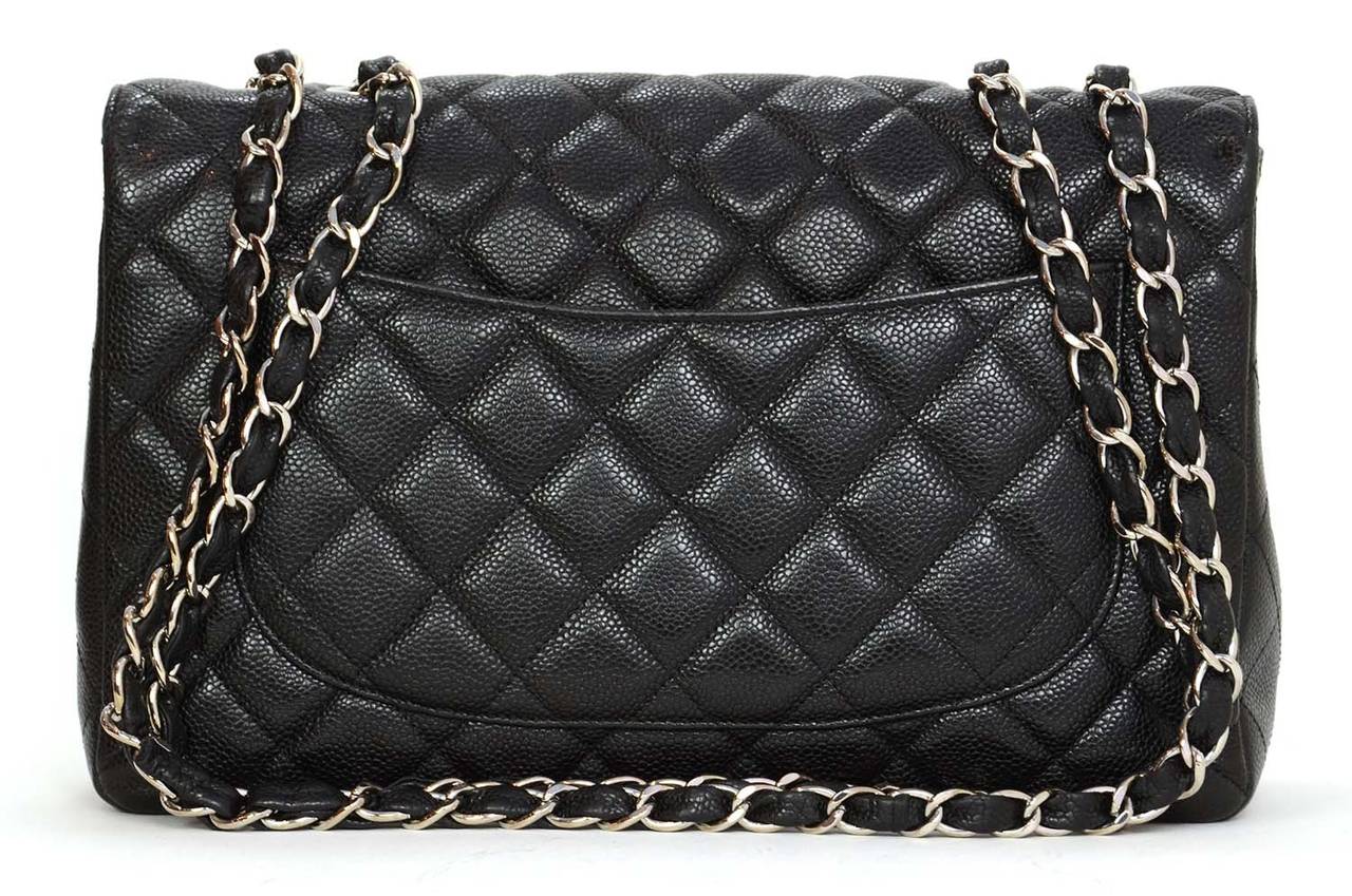 CHANEL 2009 Black Quilted Caviar Jumbo Classic Flap Bag SHW rt $5, 500 at  1stDibs