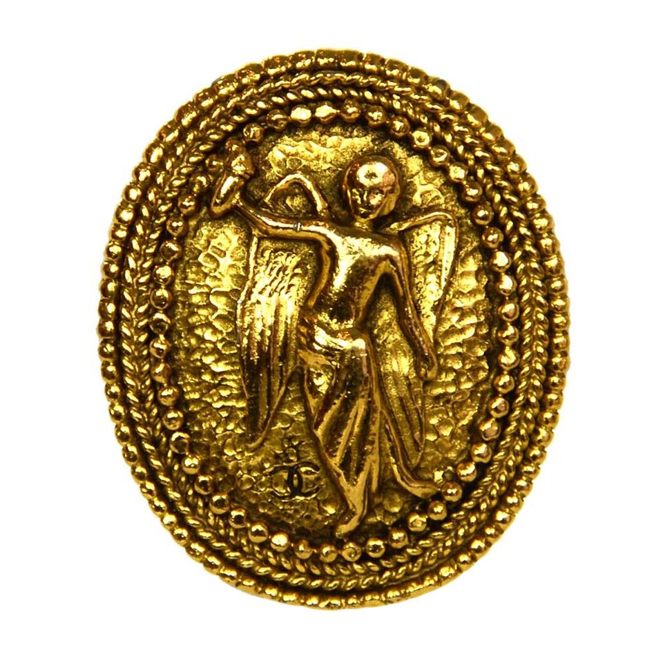 CHANEL Vintage Gold Angel Brooch
