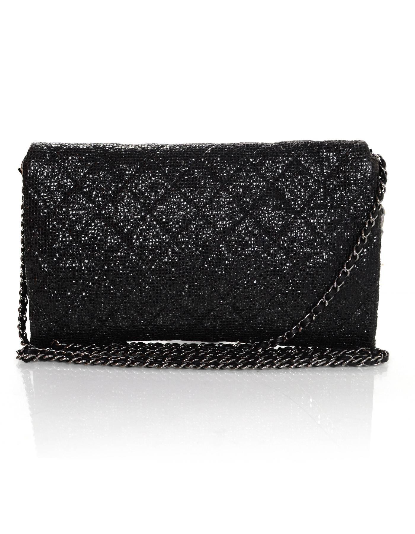 black glitter purse