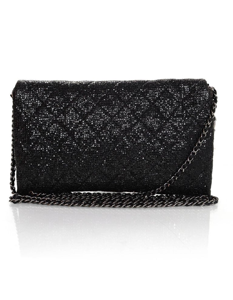 Chanel Textured Sequin and Quilted Leather Clutch