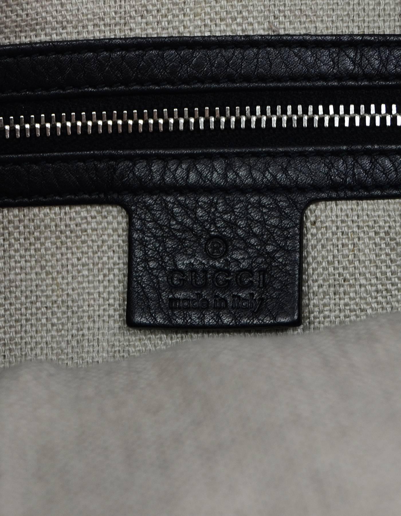 Gucci Black Leather Large Icon Bit Hobo Bag 3