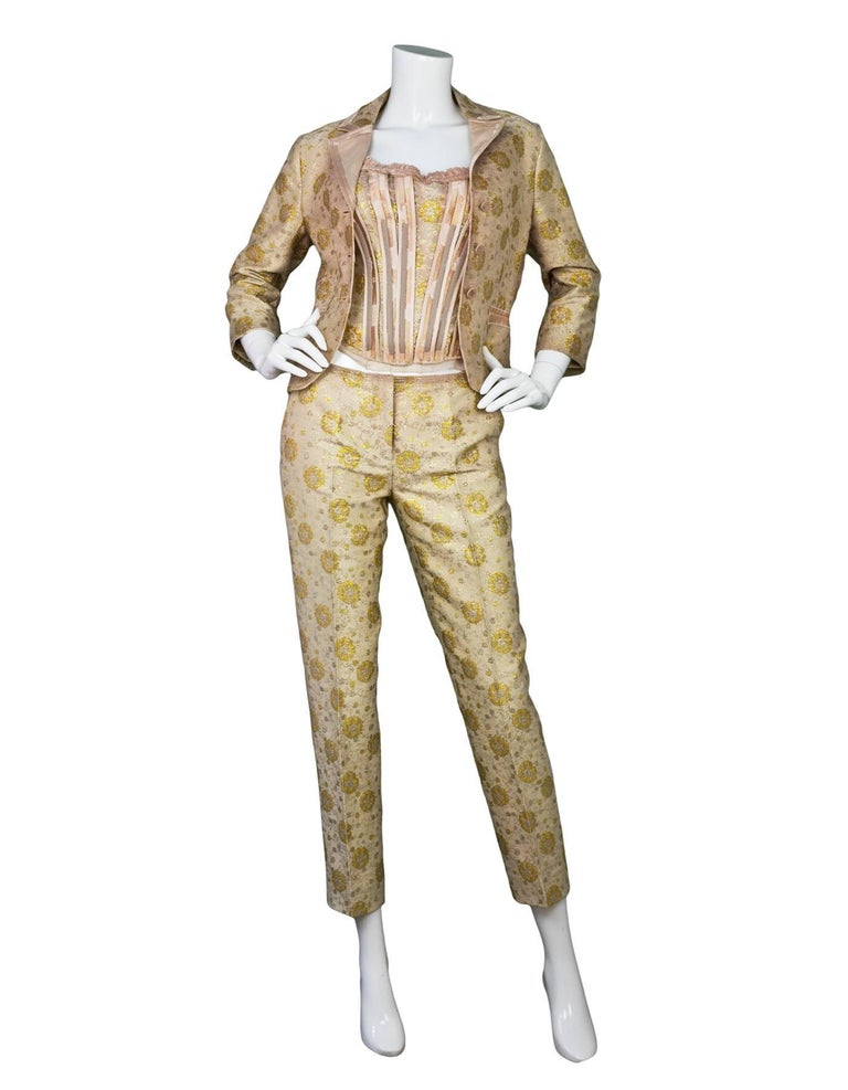 ladies brocade trouser suit