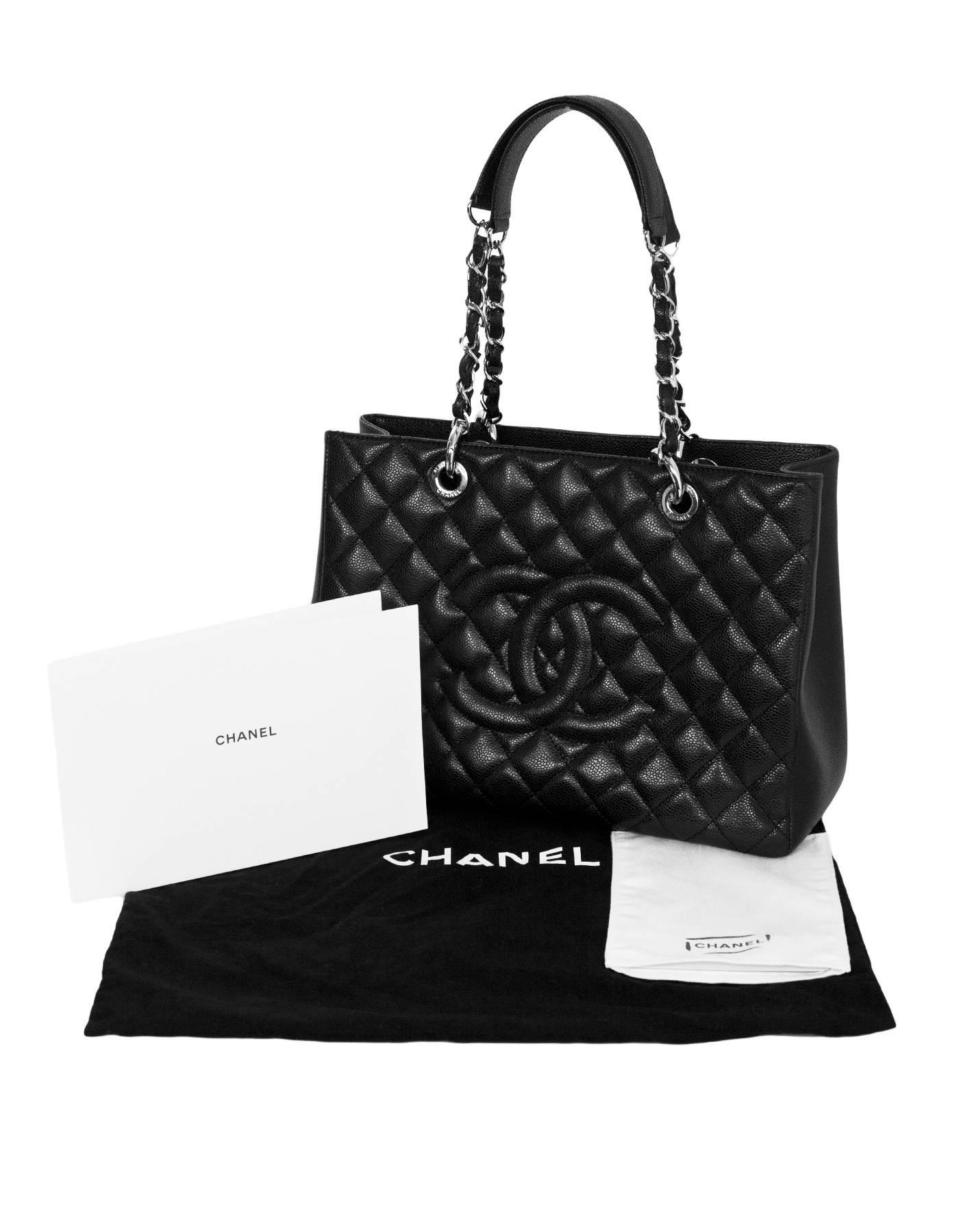 Chanel Black Caviar Leather GST Grand Shopper Tote Bag with SHW 5