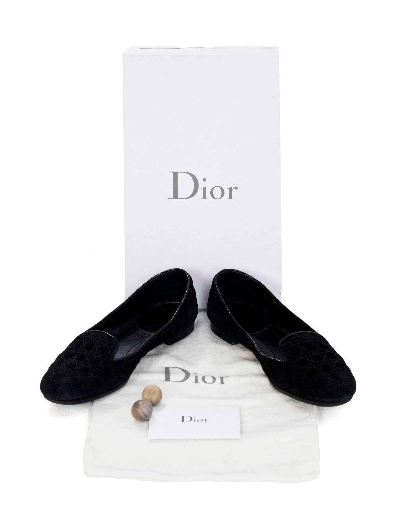 Christian Dior Black Suede Quilted Loafers Sz 35 rt. $610 2
