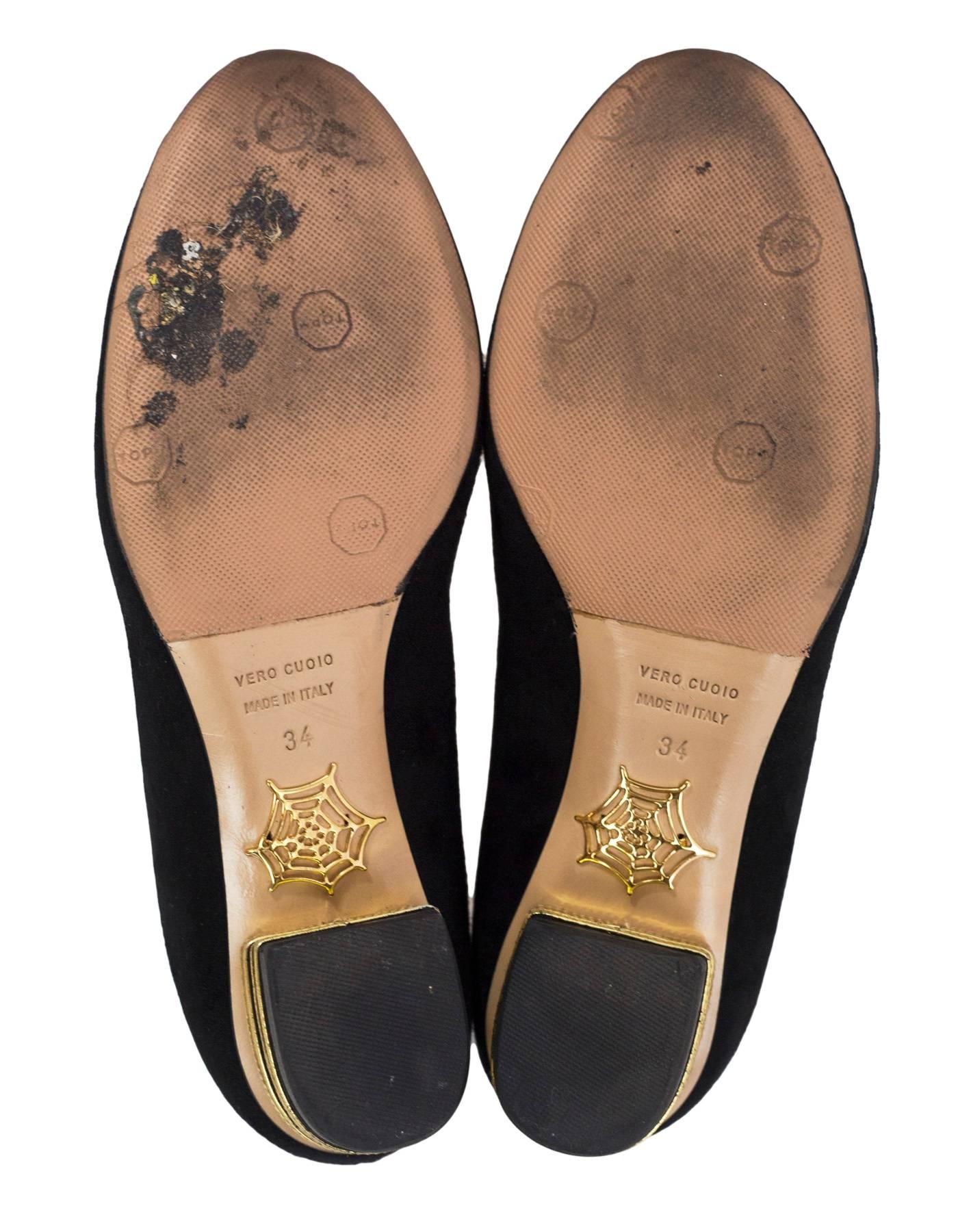Women's Charlotte Olympia Black Day Of The Dead Sugar Skull Loafers Sz 34 rt $825