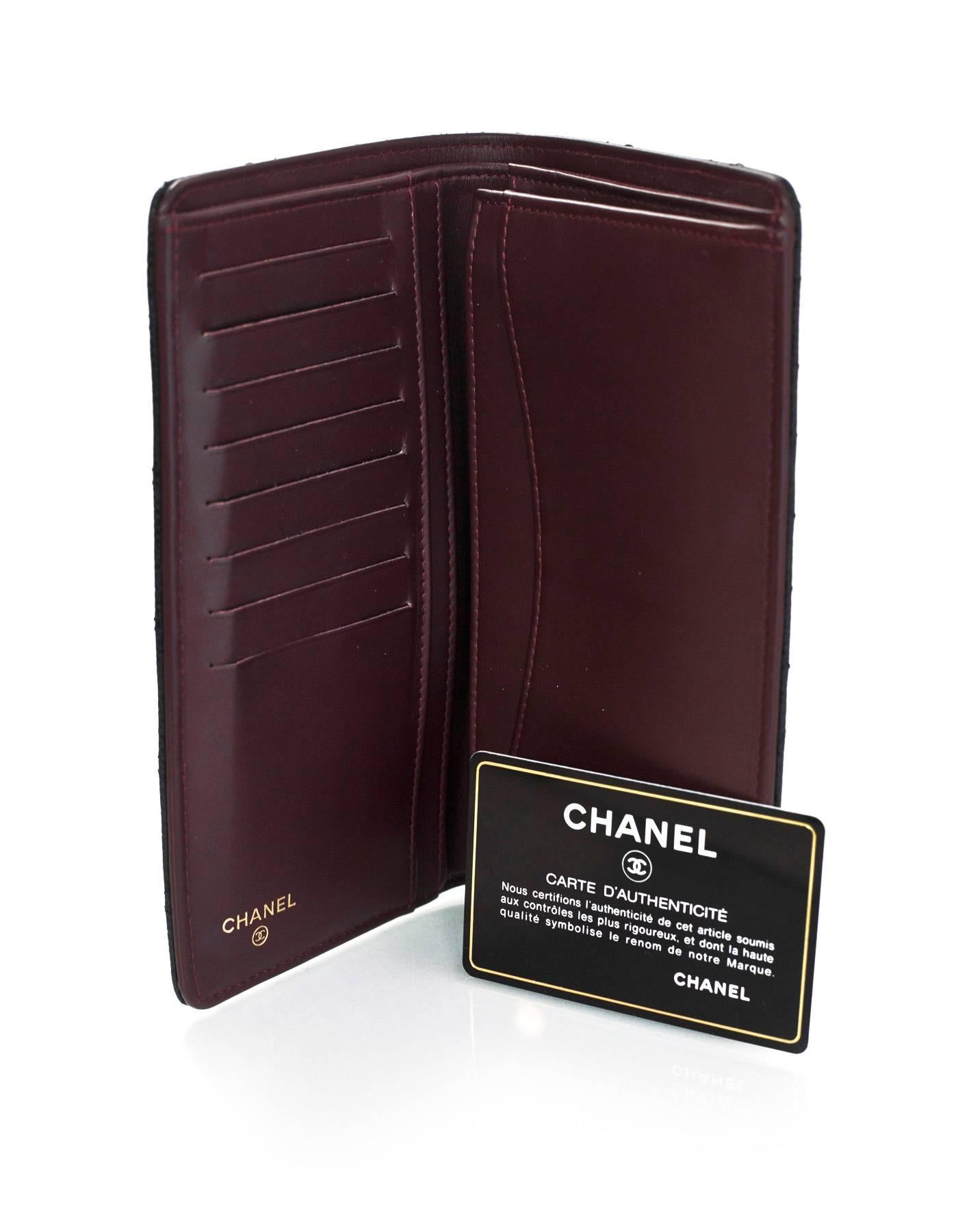 Chanel Black Quilted Caviar Leather Yen Bi-Fold Wallet  5