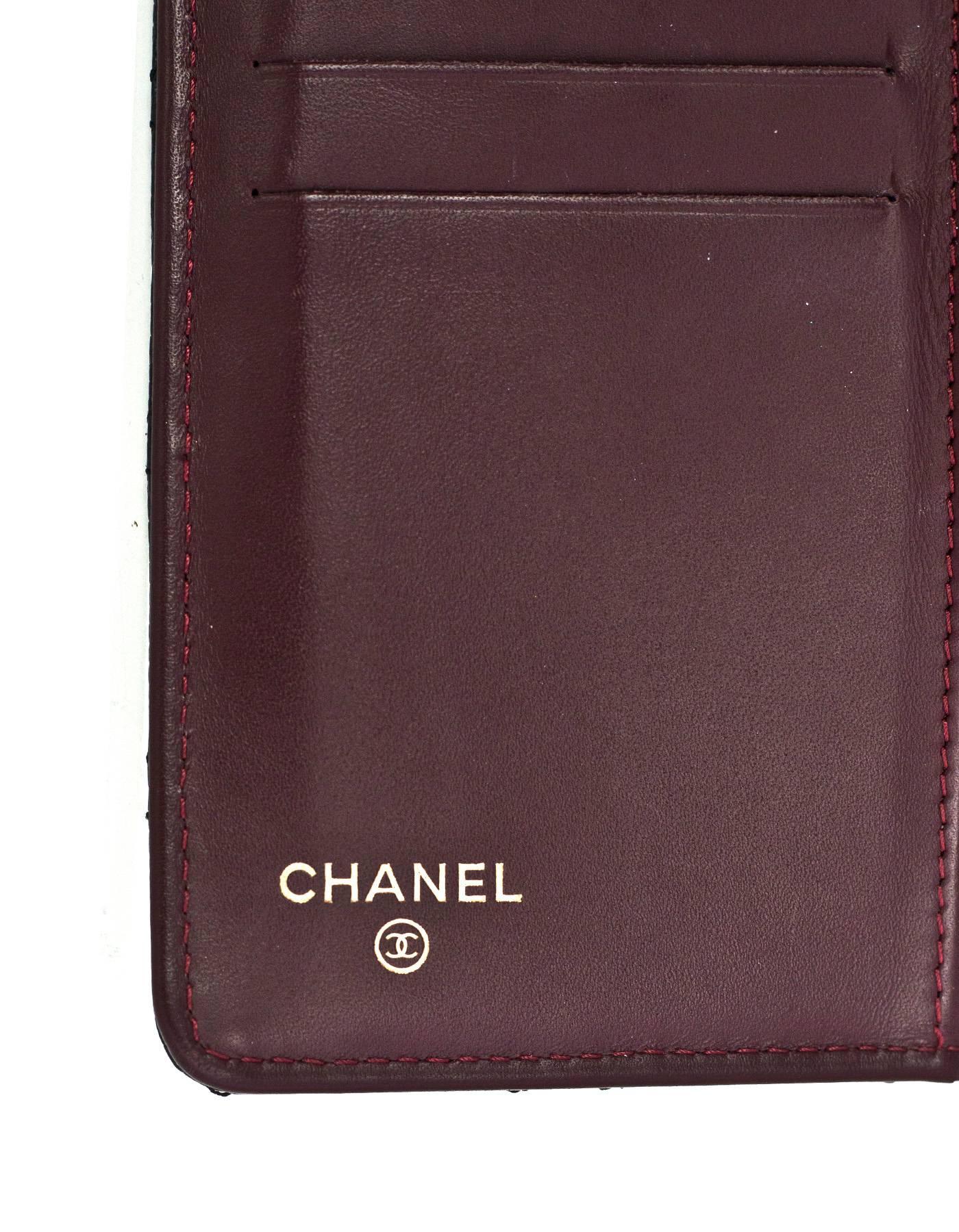 Chanel Black Quilted Caviar Leather Yen Bi-Fold Wallet  2