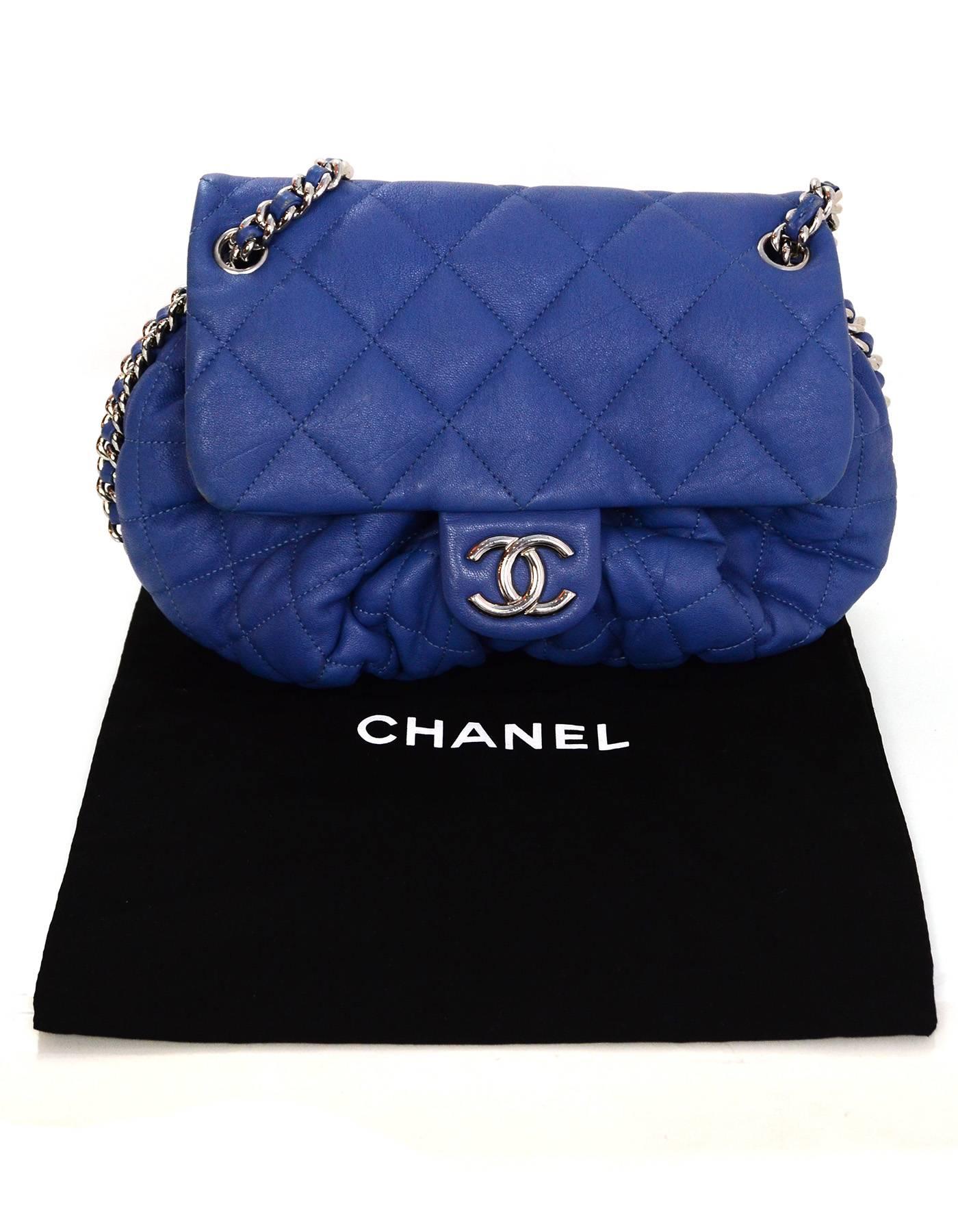 Chanel Blue Washed Lambskin Medium Chain Around Crossbody Bag 2