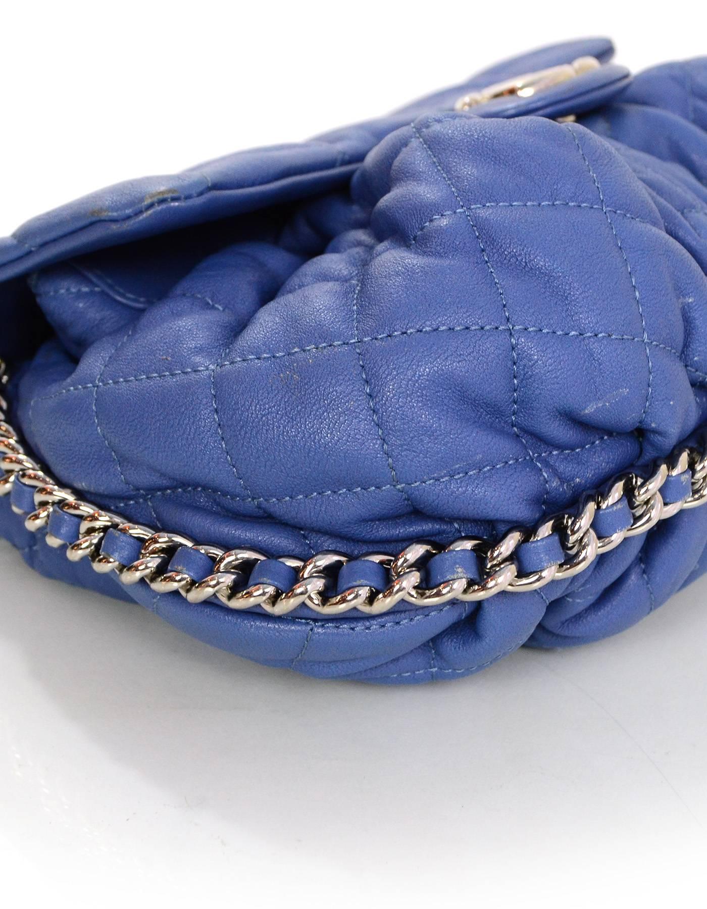 chanel blue chain bag