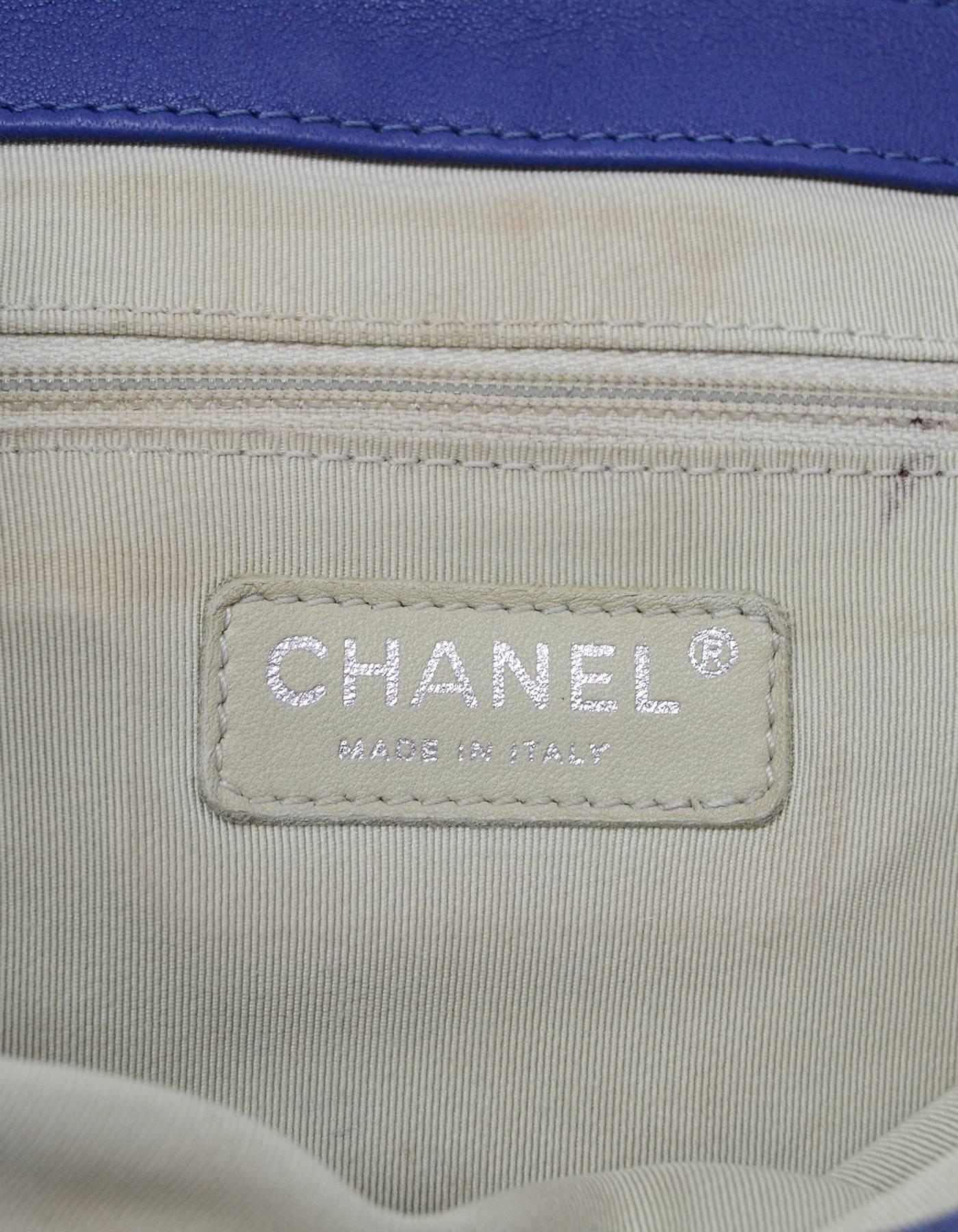 Women's Chanel Blue Washed Lambskin Medium Chain Around Crossbody Bag