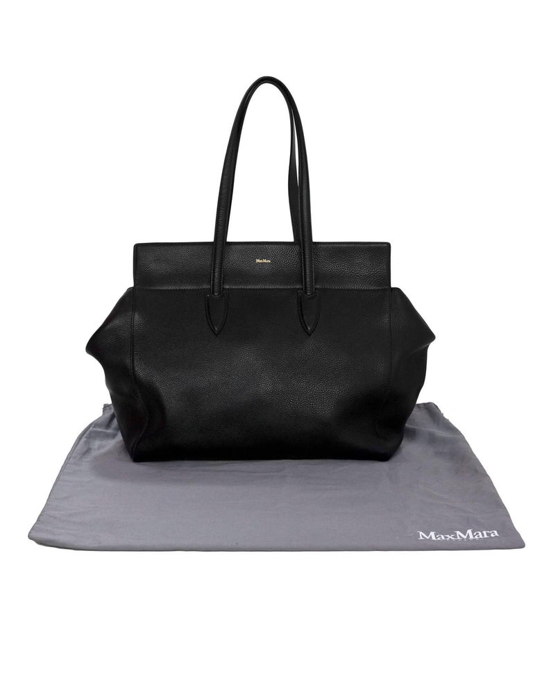 Max Mara Black Leather Tote Bag w. Insert rt. $950 For Sale at 1stDibs