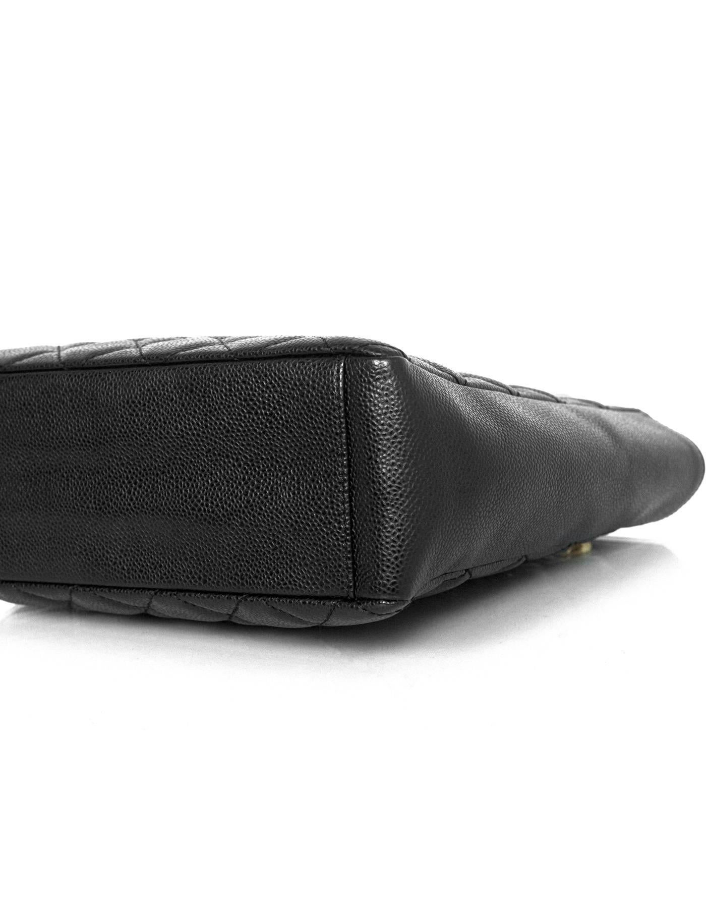 Chanel Black Caviar Leather PST Petite Shopper Tote Bag GHW 1