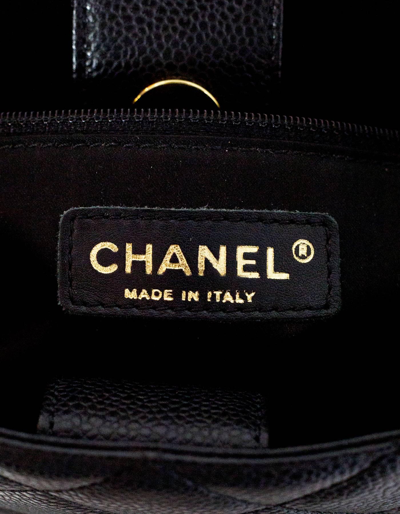 Chanel Black Caviar Leather PST Petite Shopper Tote Bag GHW 3