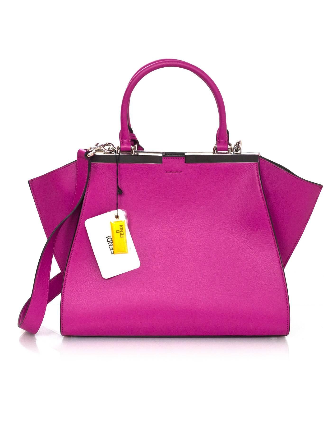 Women's Fendi Pink Leather 3Jours Handle Bag with Tags rt. $2, 400
