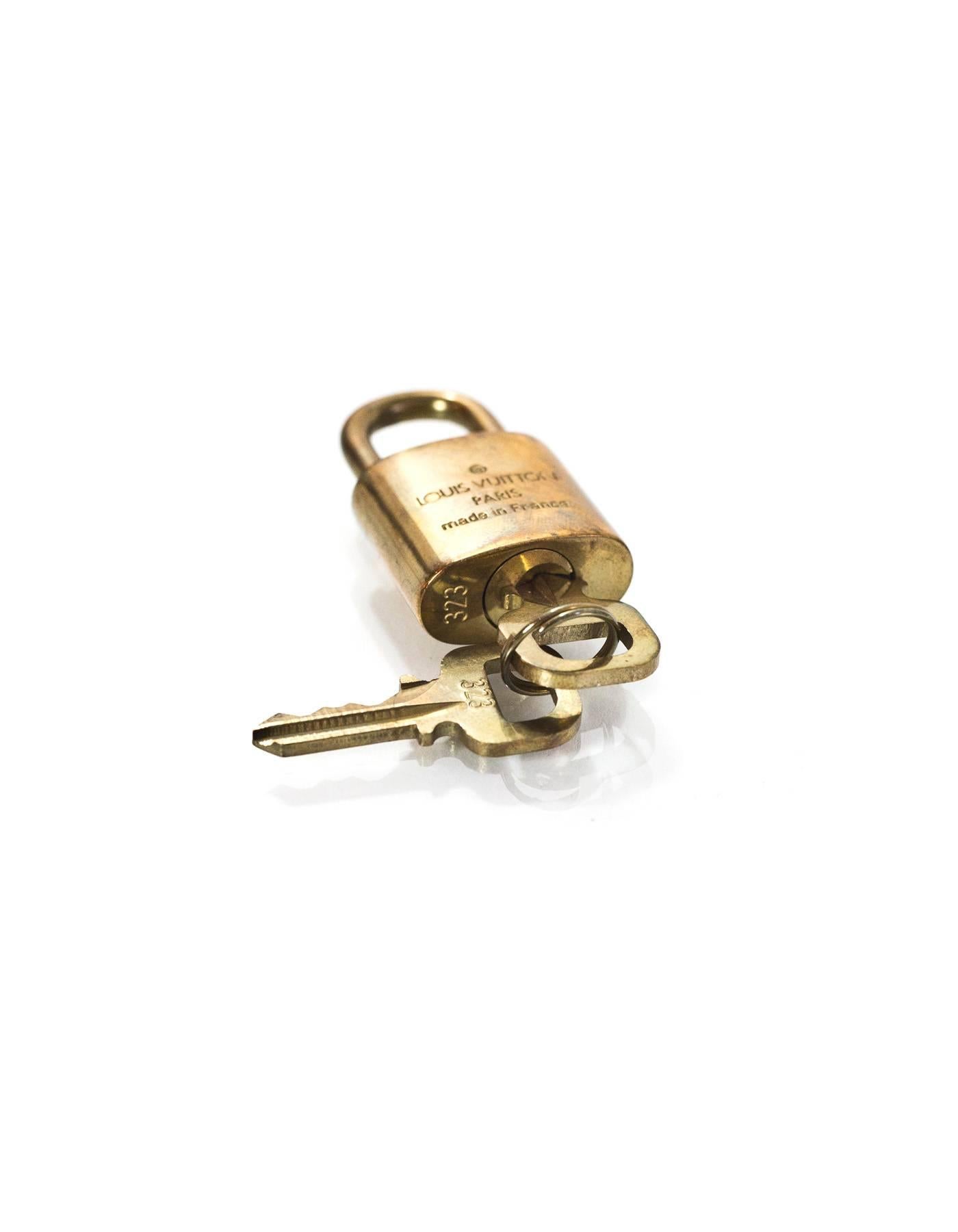 Brown Louis Vuitton Goldtone Lock & Keys #323