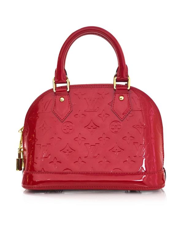Louis Vuitton Red Patent Leather Monogram Vernis Alma BB Crossbody Bag ...