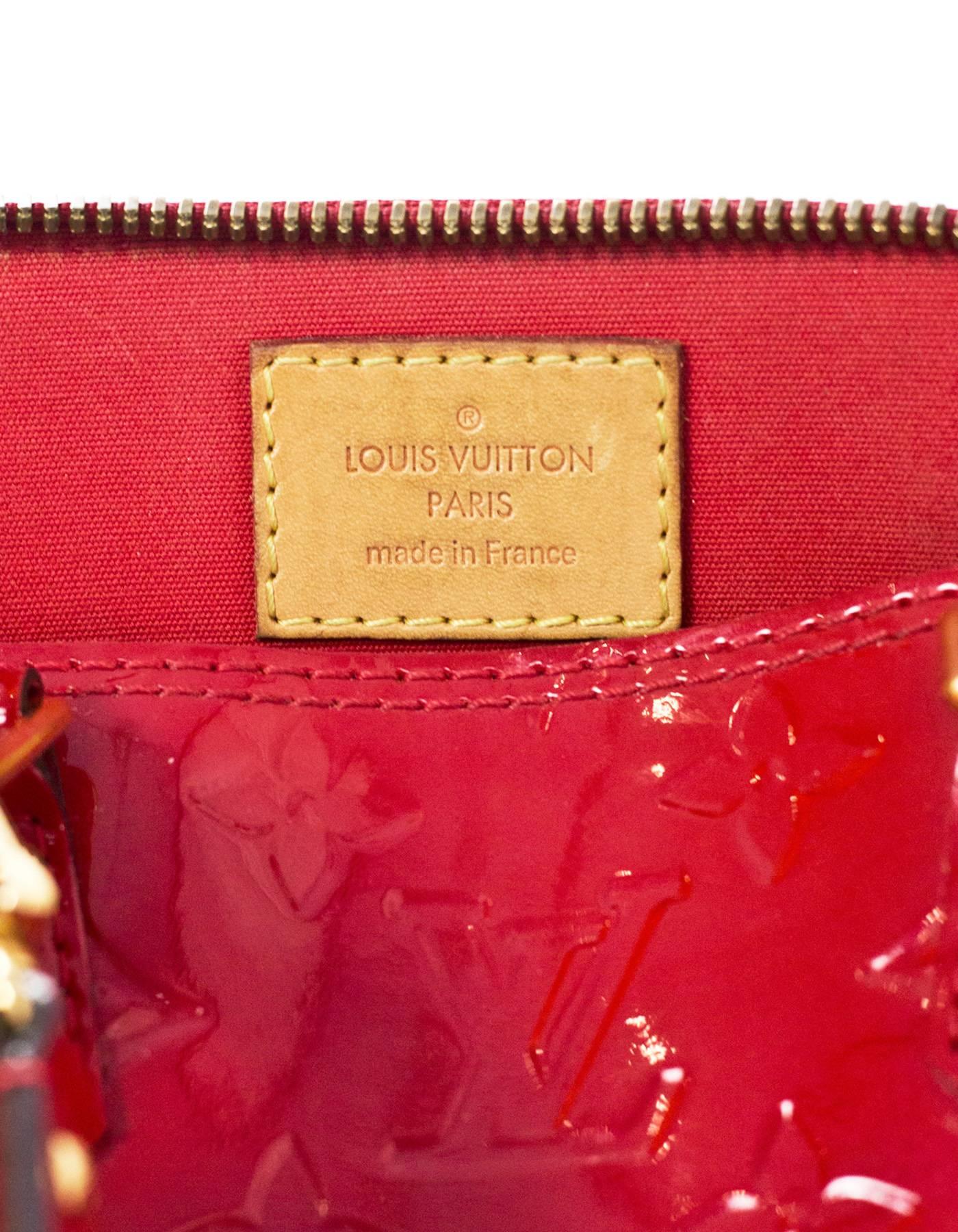 Louis Vuitton Red Patent Leather Monogram Vernis Alma BB Crossbody Bag 2