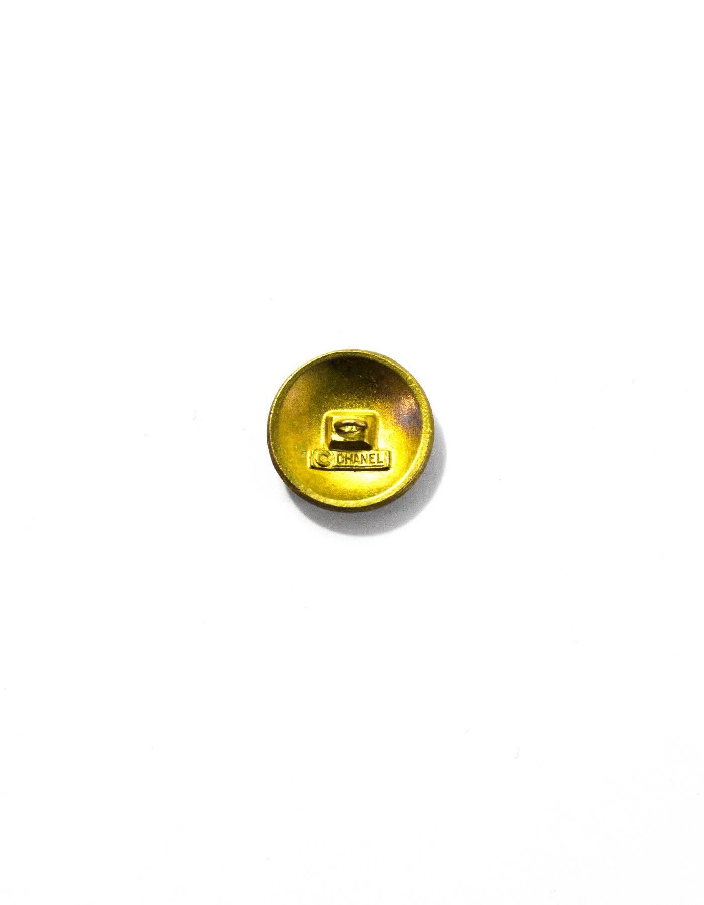 Brown Chanel Goldtone Crown CC Buttons- Set of Four