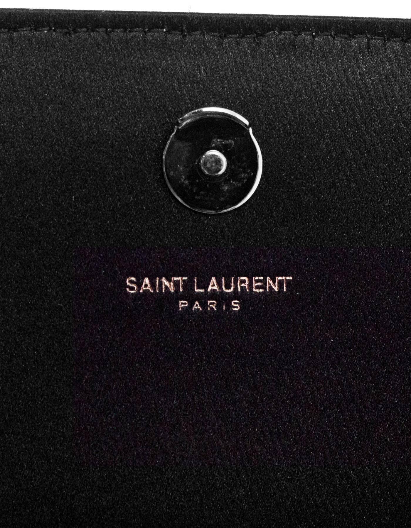 Saint Laurent Black Satin Small Kate Magic Paillettes Sequin Evening Bag 3