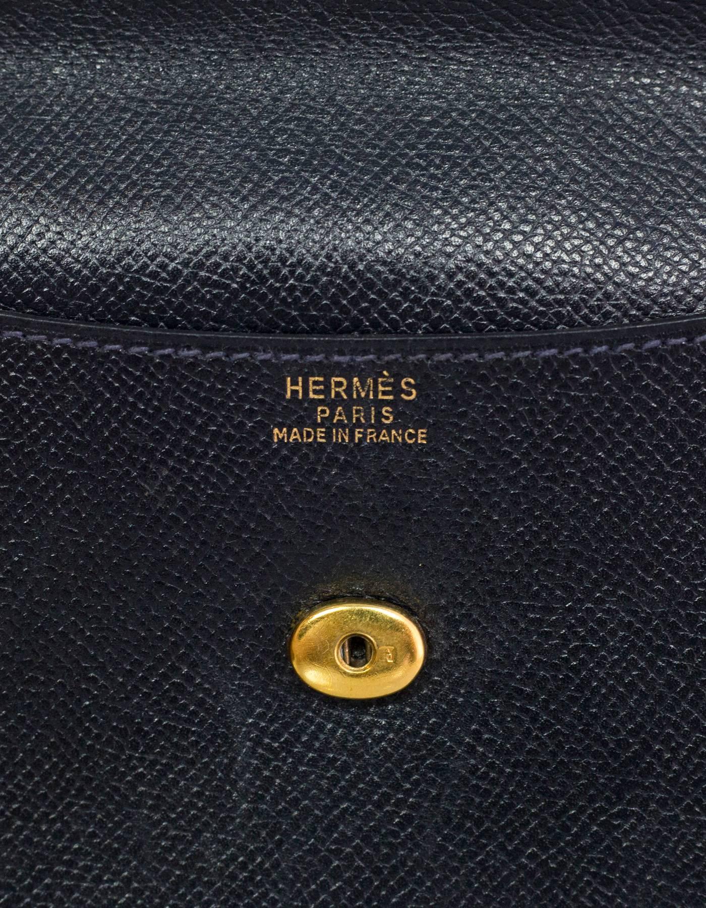 Hermes Vintage Navy Epsom Leather Rio Clutch Bag 1