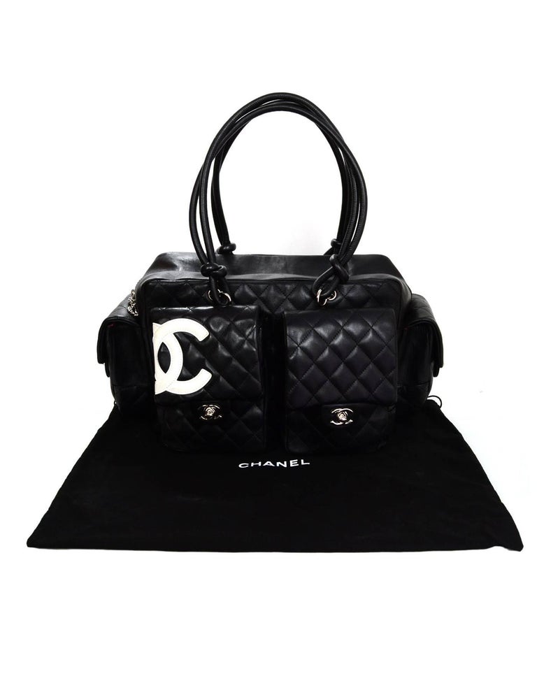 Chanel Black Leather Cambon Ligne Multipocket Reporter Bag with Dust Bag For  Sale at 1stDibs