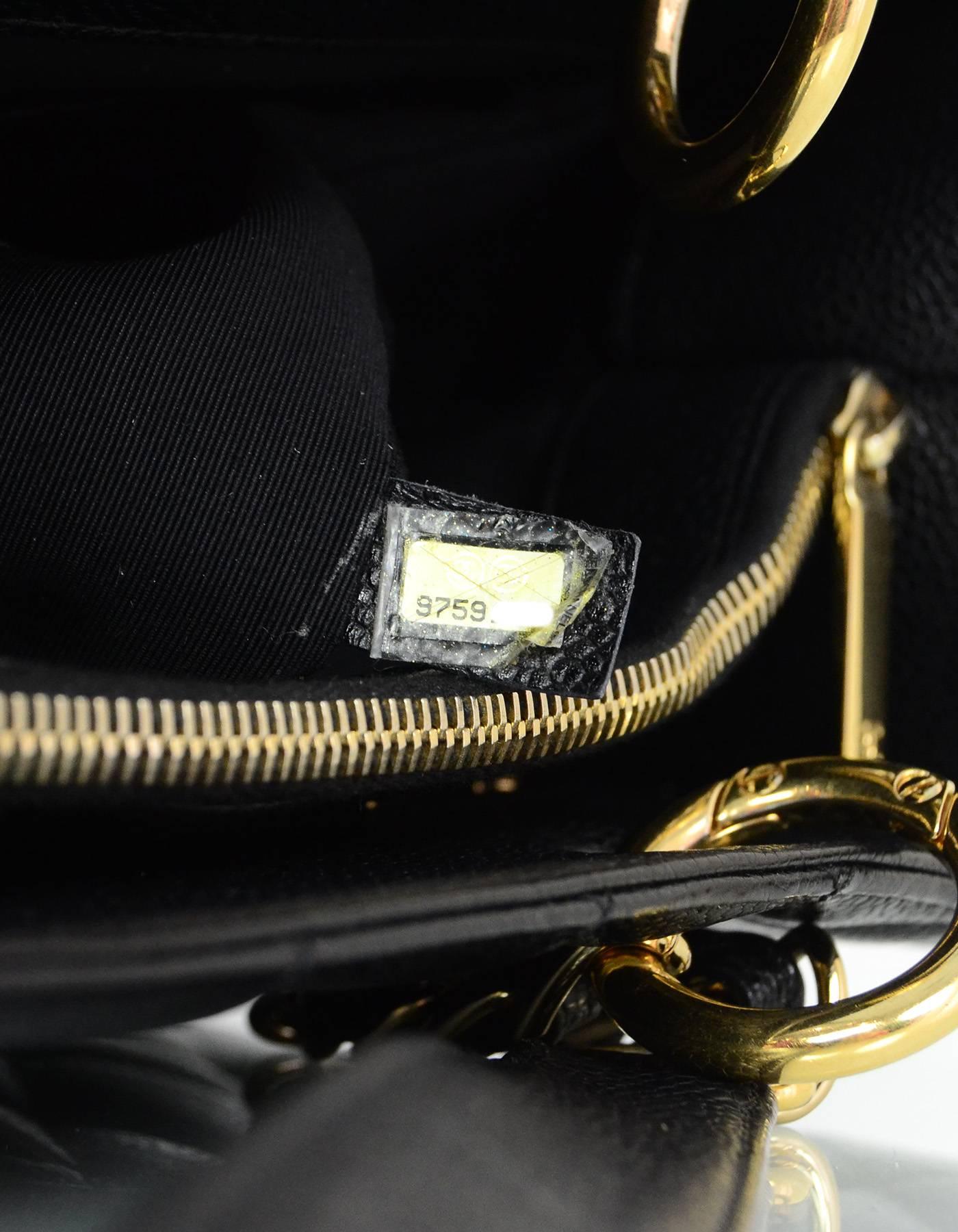 Chanel DISCONTINUED Black Caviar Leather GST Grand Shopper Tote Bag 1