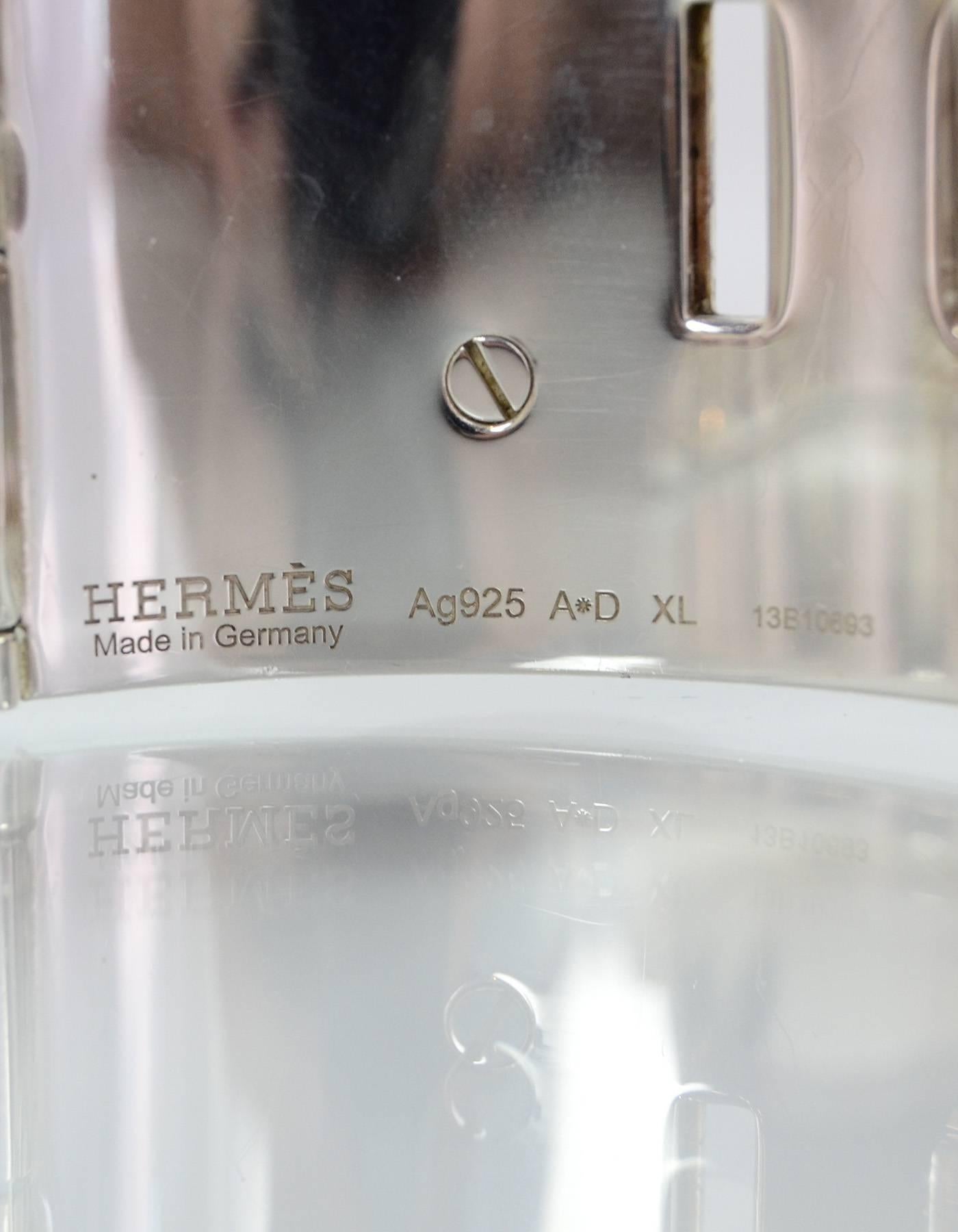 Hermes Sterling Collier De Chien CDC Bracelet sz XL w/BOX In Excellent Condition In New York, NY
