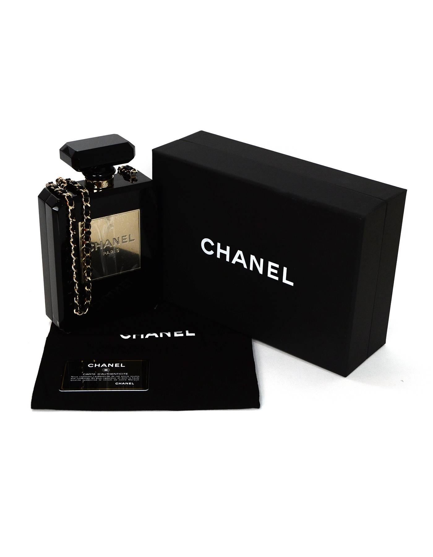Chanel Resort '14 Runway Black Plexiglass Perfume Bottle Bag 4