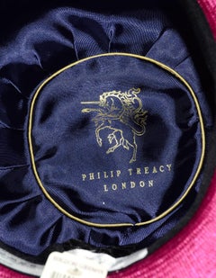 Philip Treacy NEW Pink & Brown Woven Hat with Feathers