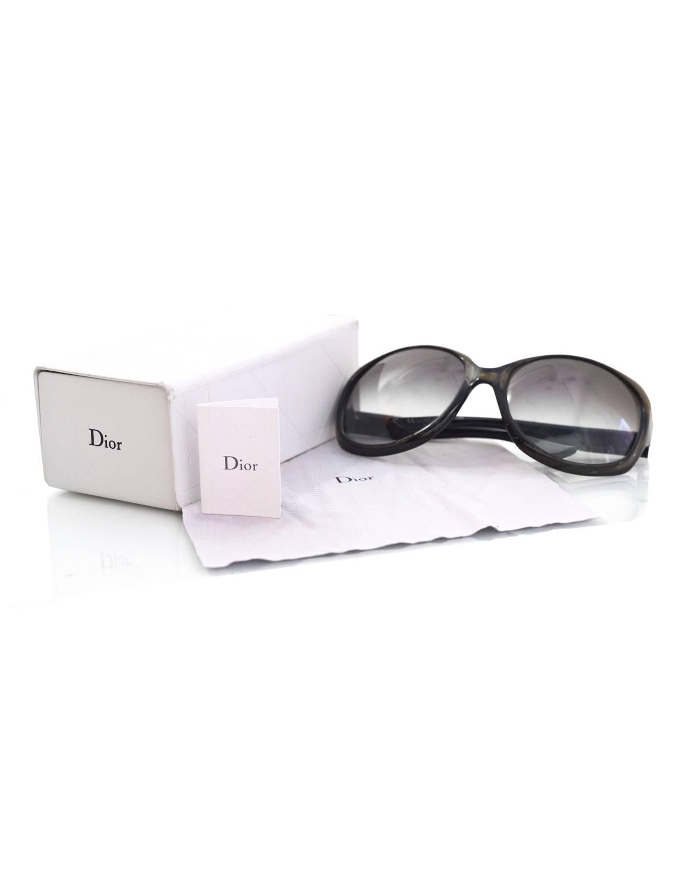 Christian Dior Olive Green Round Sunglasses with Case 2