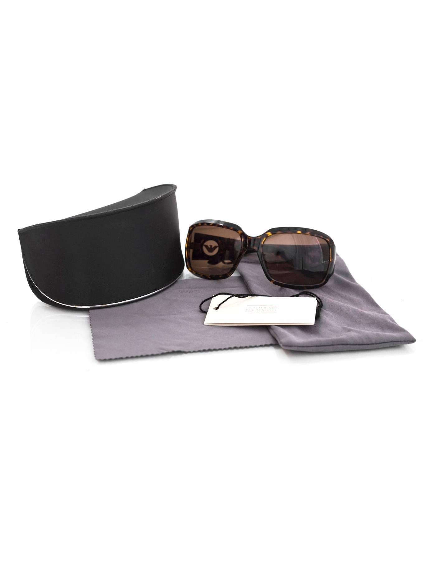 Emporio Armani Tortoise Square Sunglasses with Case 2