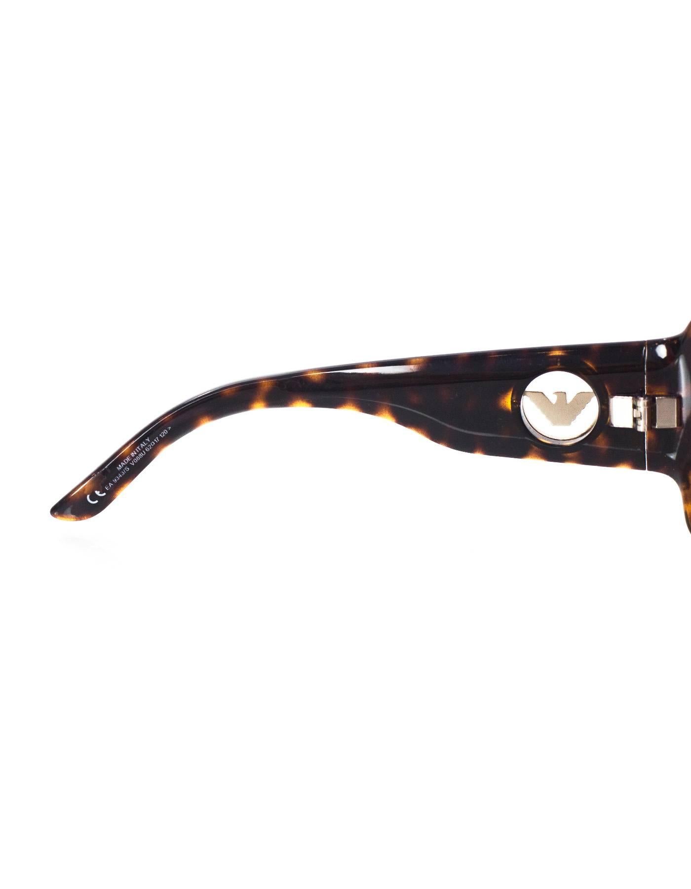 Women's Emporio Armani Tortoise Square Sunglasses with Case