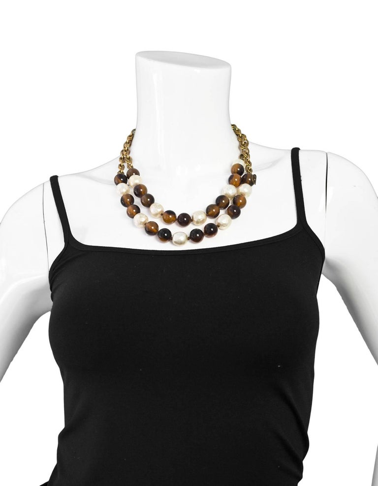 Chanel Vintage '80s Beaded and Faux Pearl Two-Strand Necklace at ...