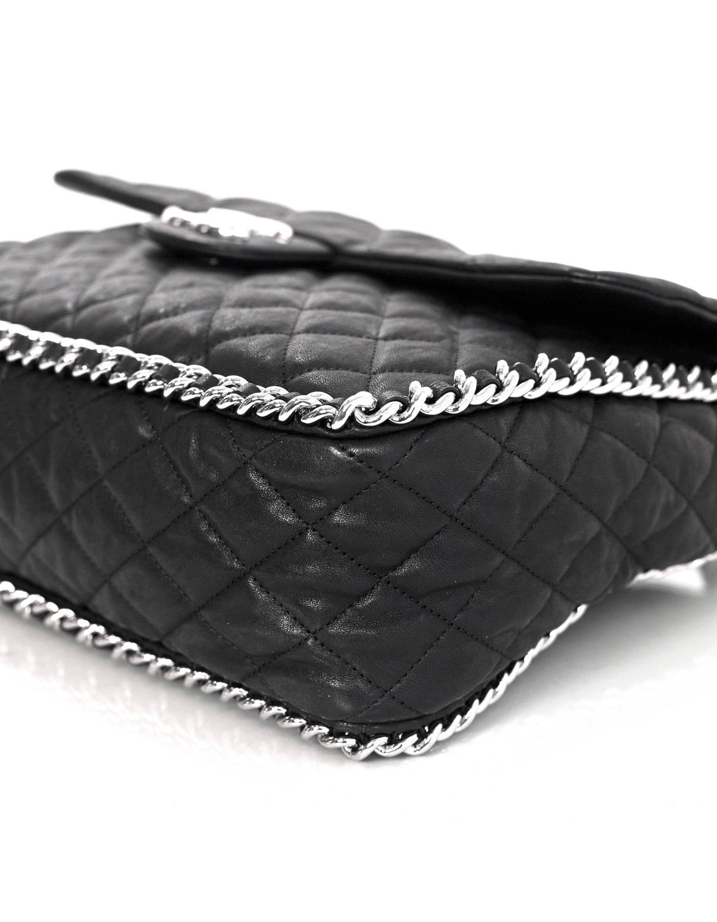 Chanel Black Quilted Chain Around Maxi Flap Bag 1