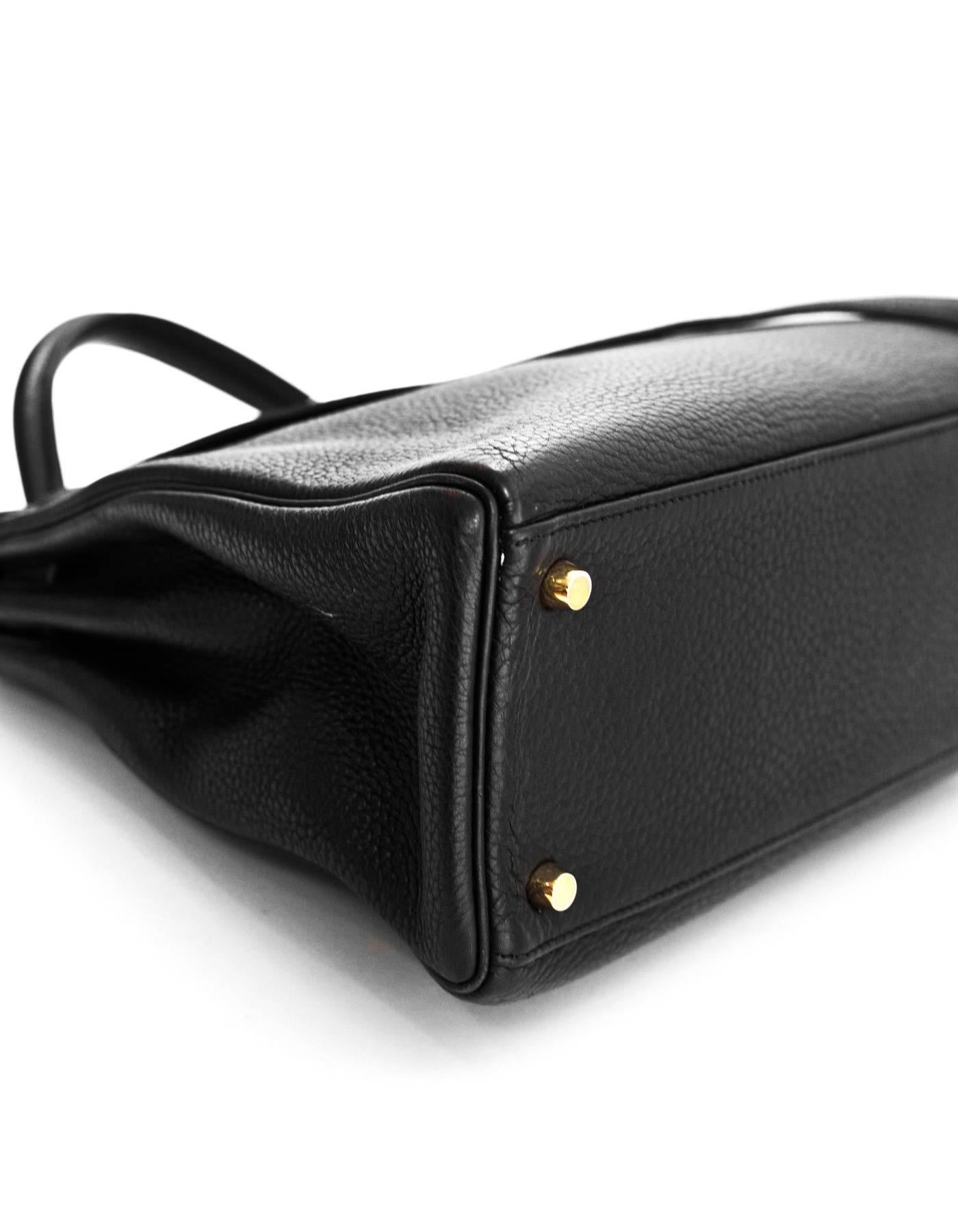 Women's Hermes Black Togo Leather 32cm Retourne Kelly Bag w/ Box