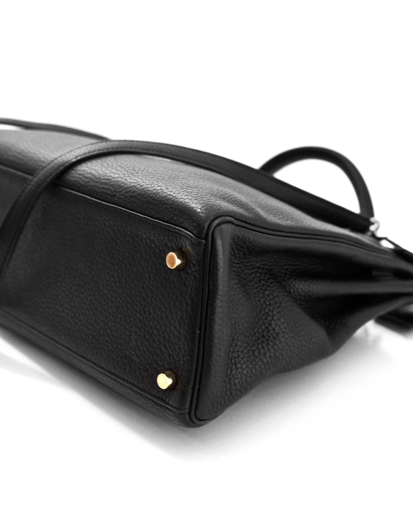 Hermes Black Togo Leather 32cm Retourne Kelly Bag w/ Box 1