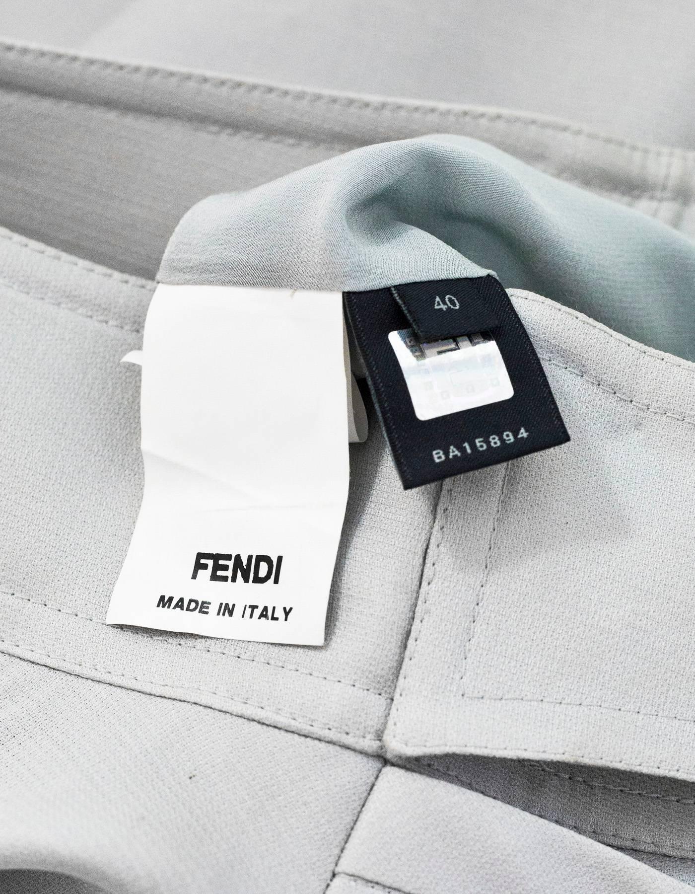Fendi Grey Silk/Wool Skirt w/ Pockets Sz IT40 1