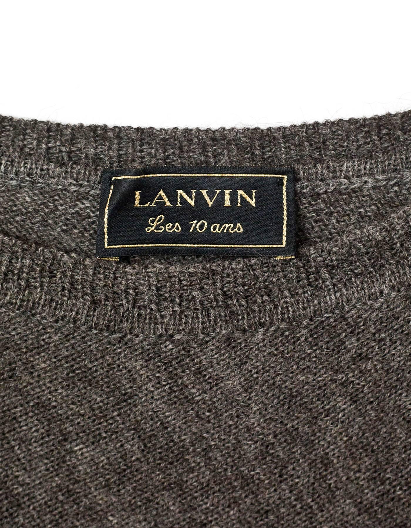 Lanvin Grey Wool Asymmetrical Sweater In Excellent Condition In New York, NY