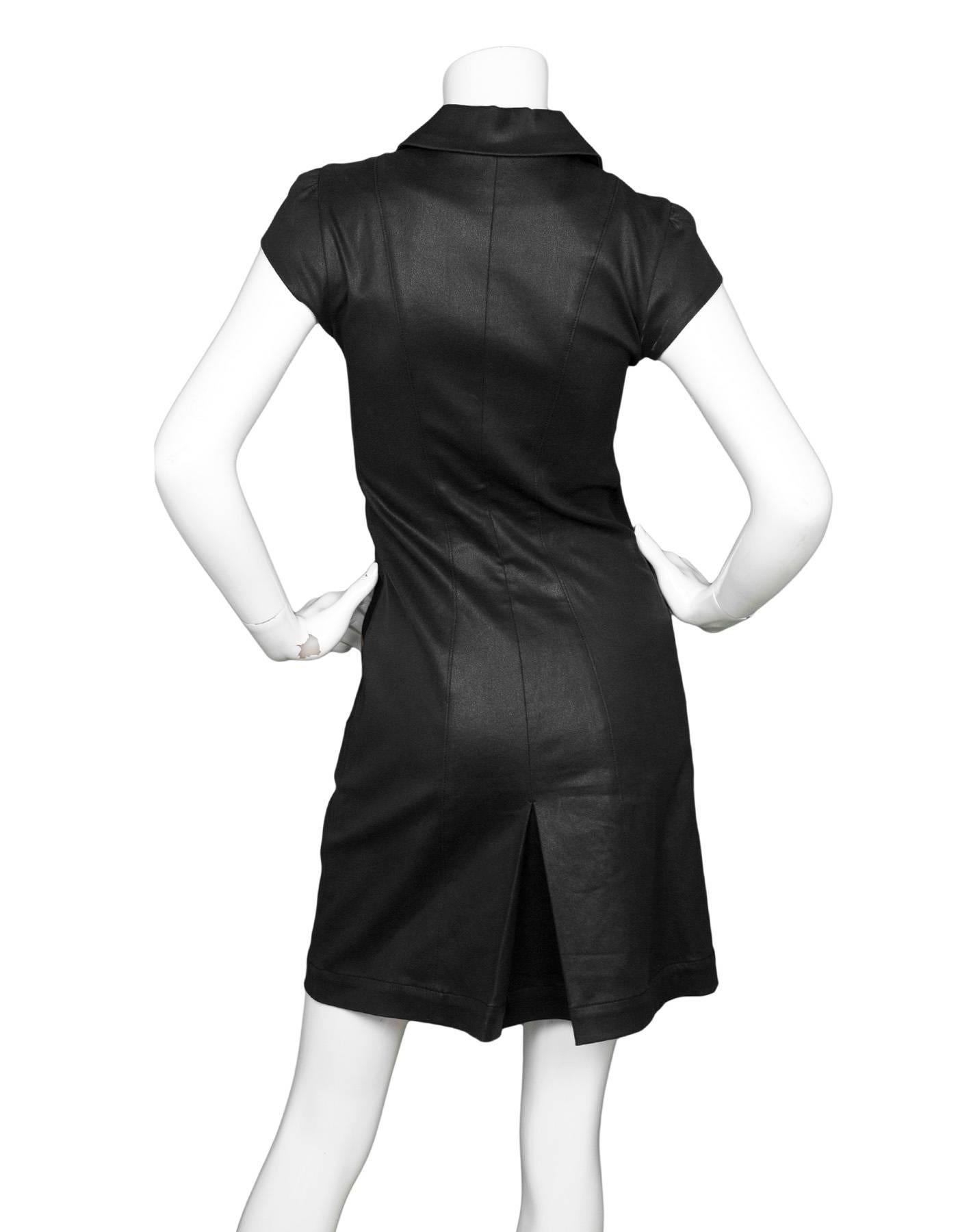 Louis Vuitton Black Cap Sleeve Cotton Dress Sz FR34 In Excellent Condition In New York, NY