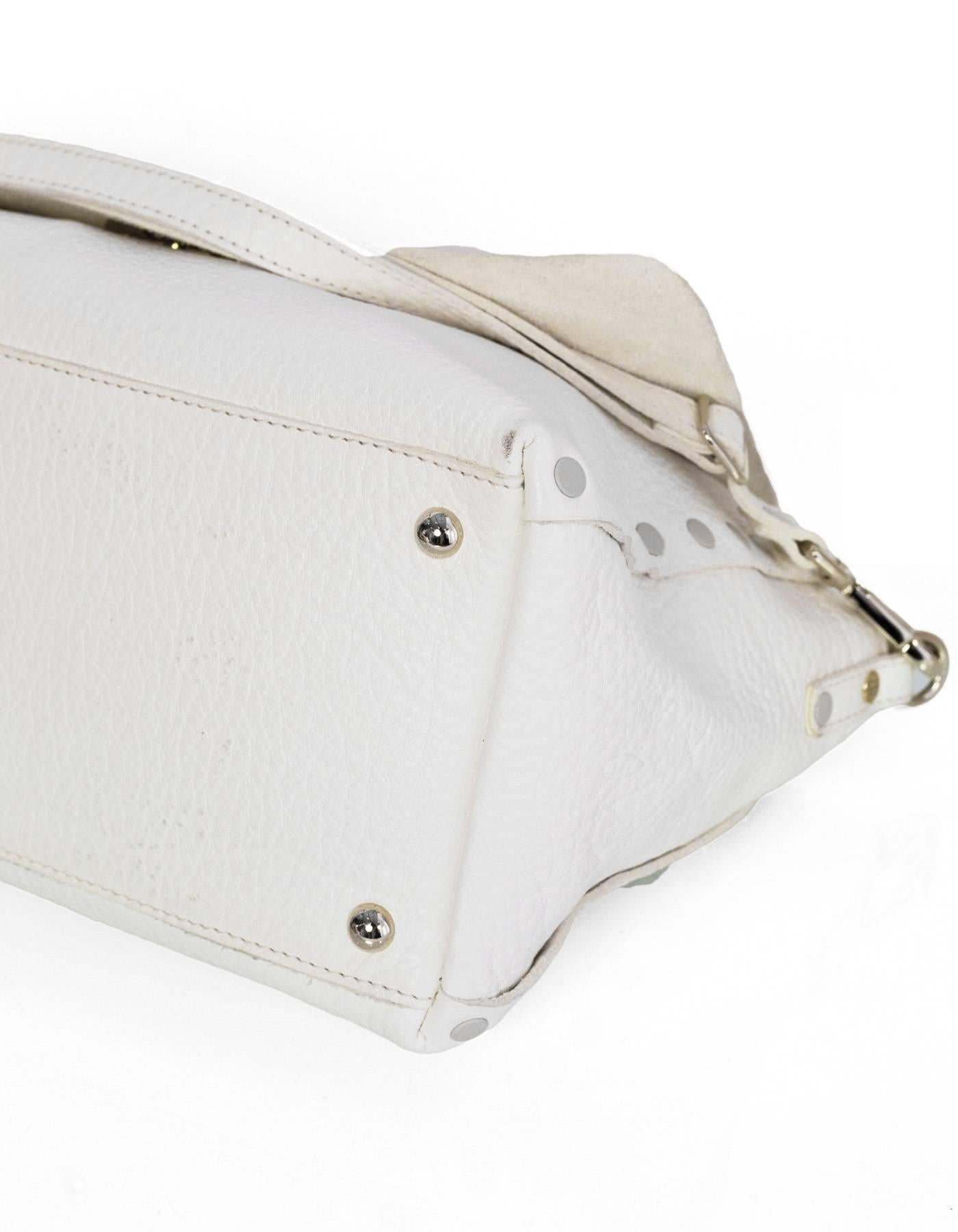 Women's Zanellato White Leather Small Postina Handle Bag