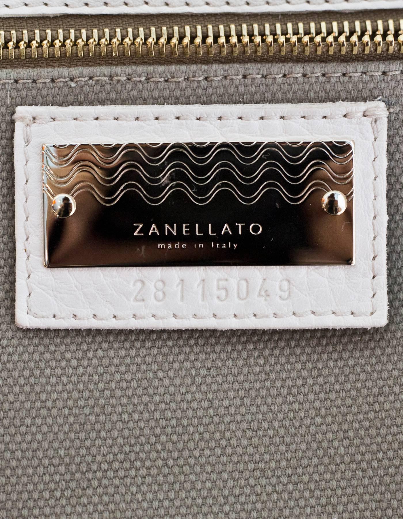 Zanellato White Leather Small Postina Handle Bag 2