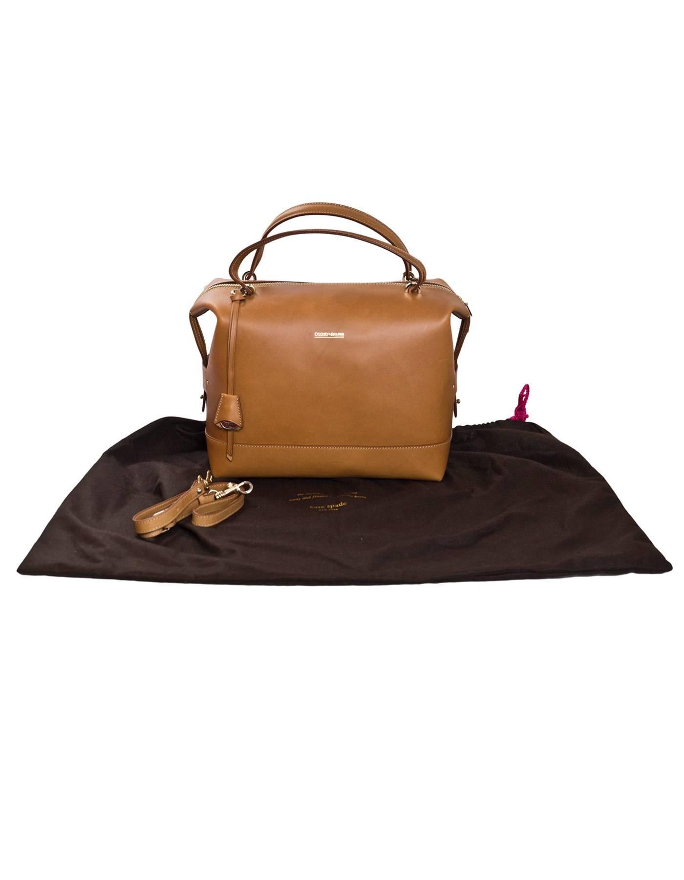 8/9 Dooney & Bourke Tan Leather Bowler Bag 4