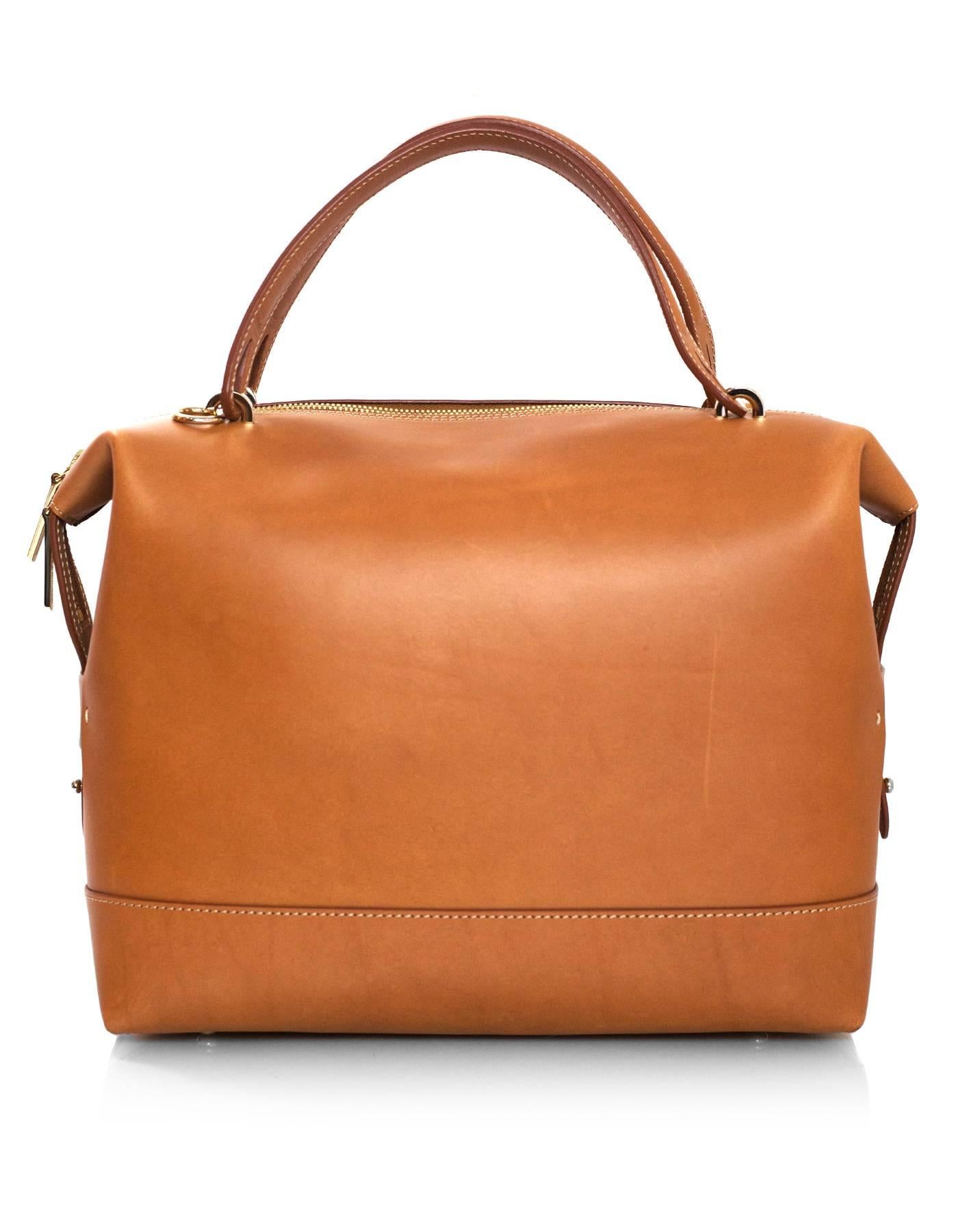 Orange 8/9 Dooney & Bourke Tan Leather Bowler Bag