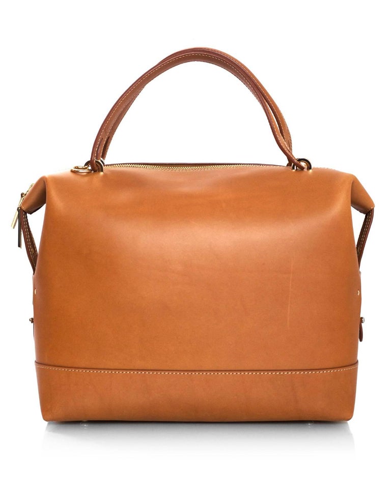 8/9 Dooney and Bourke Tan Leather Bowler Bag For Sale at 1stDibs