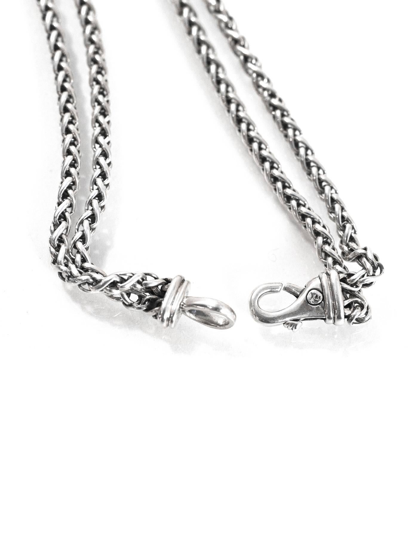 David Yurman Sterling, 14k White Gold & Onyx XL Albion Necklace In Excellent Condition In New York, NY
