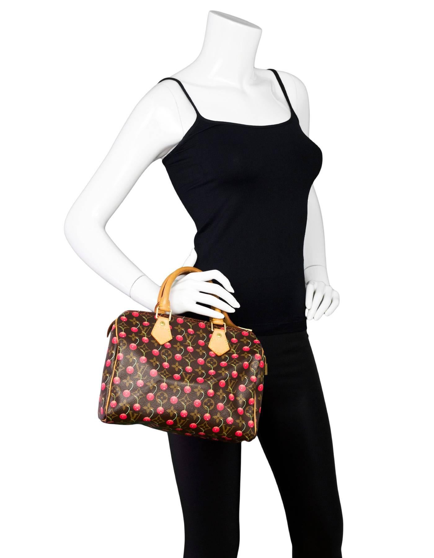 Louis Vuitton Limited Edition Monogram Cerises Speedy 25 Bag - Yoogi's  Closet