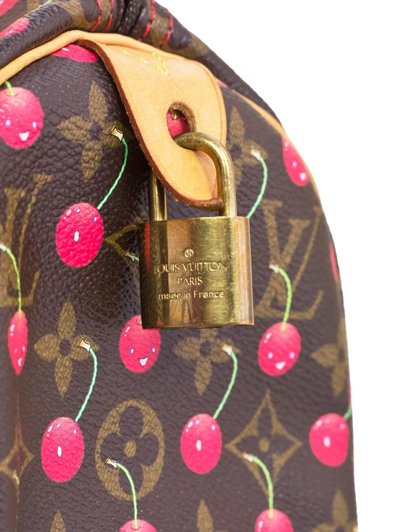 Sac Louis Vuitton Monogram Cherry Cerises Speedy 25 Excellent état à New York, NY