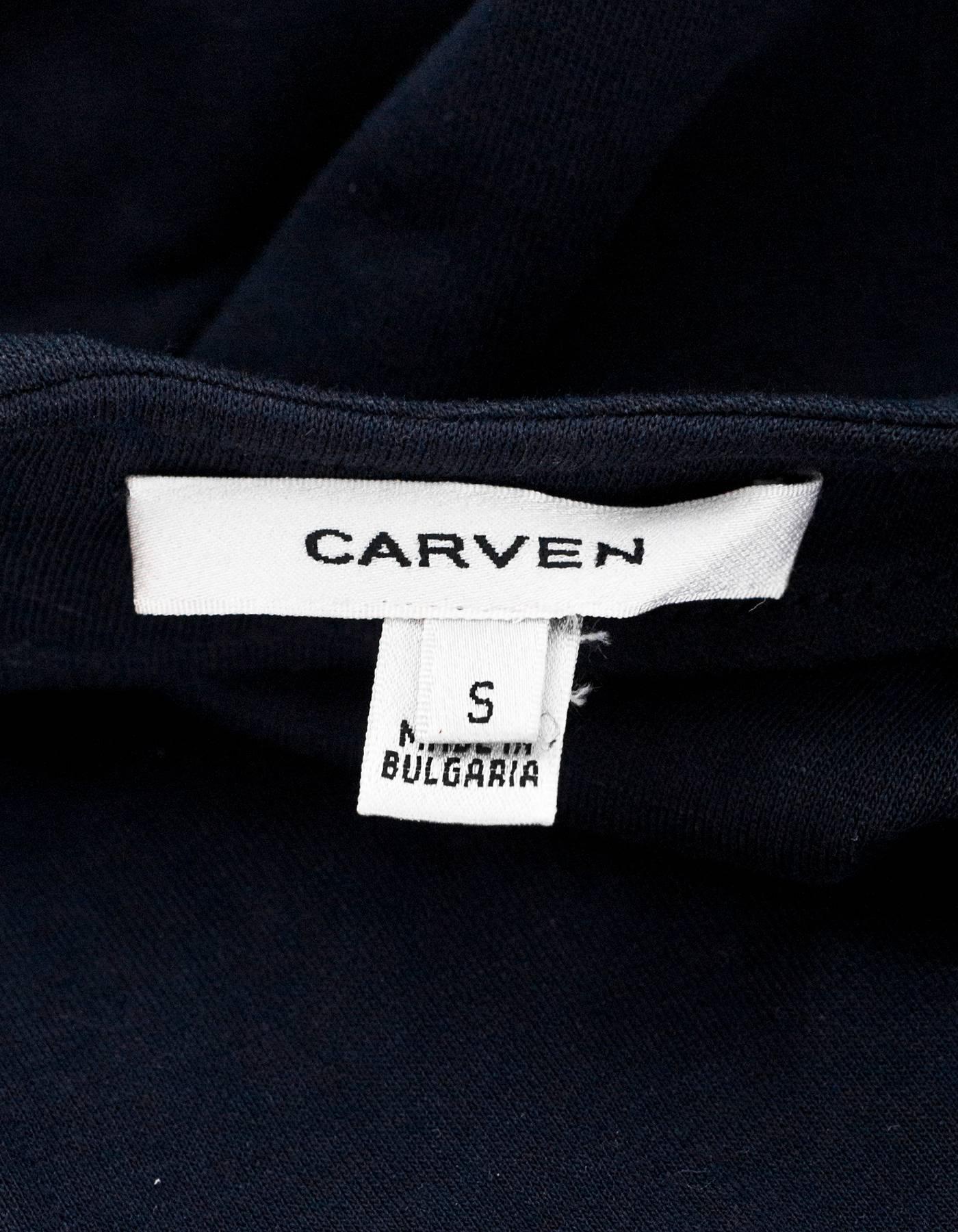 Black Carven Navy Sleeveless Zip Front Dress sz S