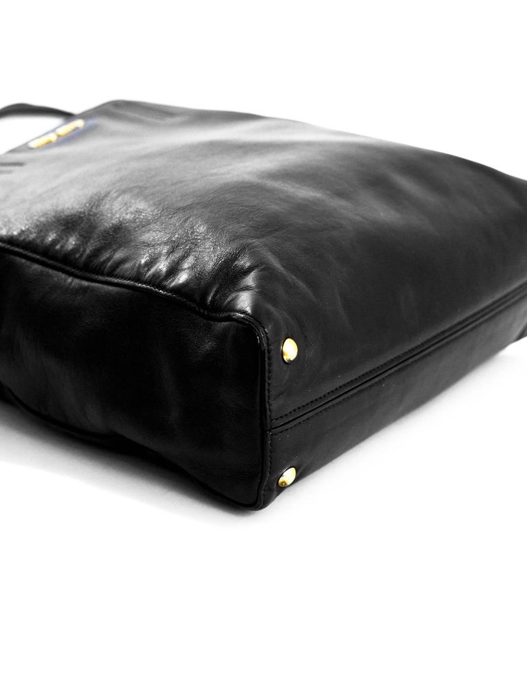 Miu Miu Black Leather Tote Bag For Sale at 1stDibs miu miu